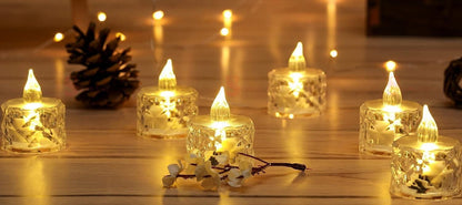 Flameless and Smokeless Decorative Crystal Candles (4 Pieces)